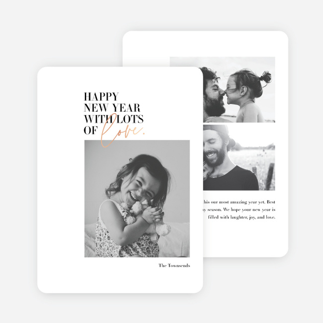 Foil Glow Together New Year Cards and Invitations - Pink