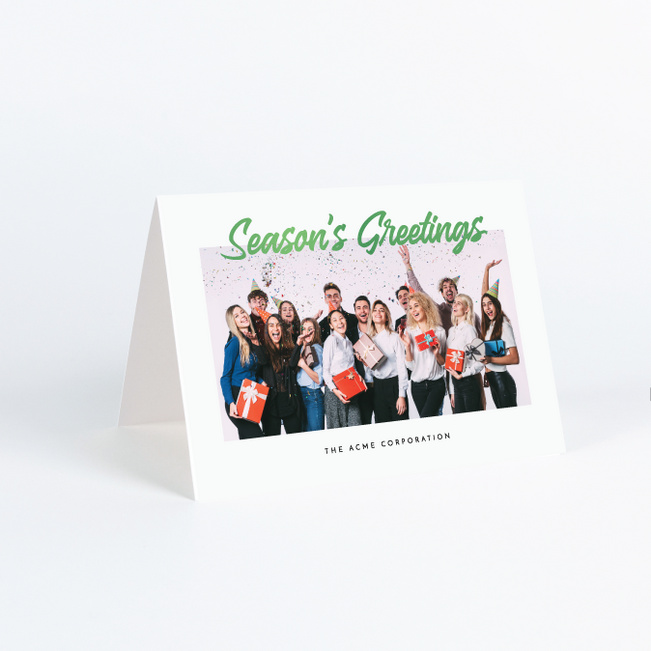 Foil Refined Wishes Corporate Holiday Cards & Corporate Christmas Cards - Green