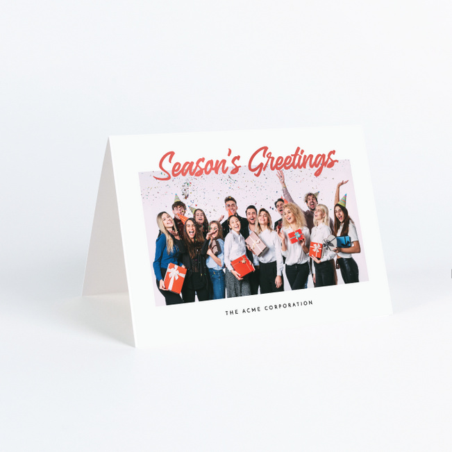 Foil Refined Wishes Corporate Holiday Cards & Corporate Christmas Cards - Red