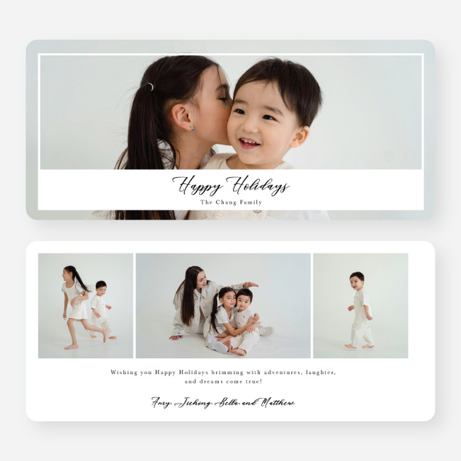 Simply Centered Holiday Cards and Invitations - White