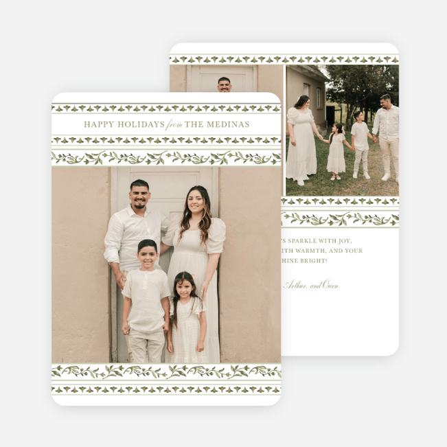 Whispered Edge Holiday Cards and Invitations - Green