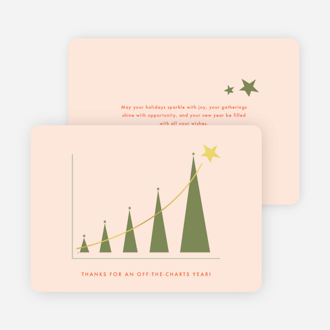 Foil Guiding Star Corporate Holiday Cards & Corporate Christmas Cards - Yellow