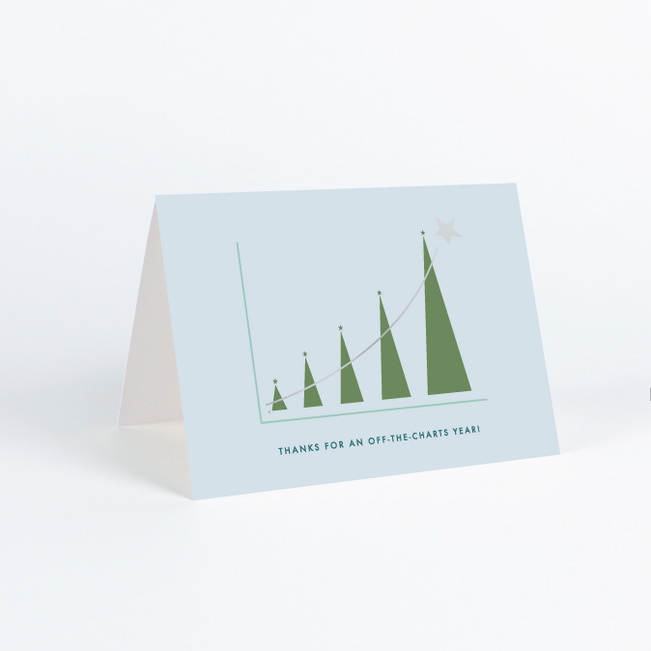 Foil Guiding Star Corporate Holiday Cards & Corporate Christmas Cards - Gray