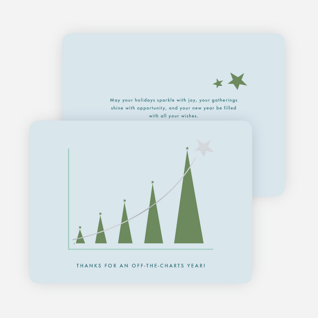 Foil Guiding Star Corporate Holiday Cards & Corporate Christmas Cards - Gray