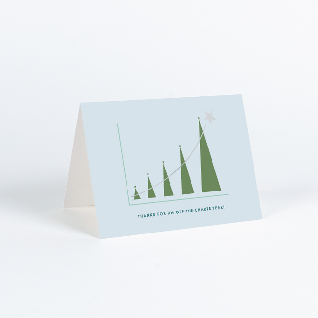 Foil Guiding Star Corporate Holiday Cards & Corporate Christmas Cards - Gray