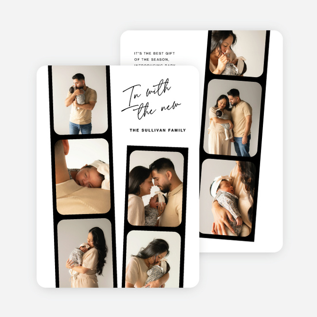 Frame by Frame Holiday Cards and Invitations - Black