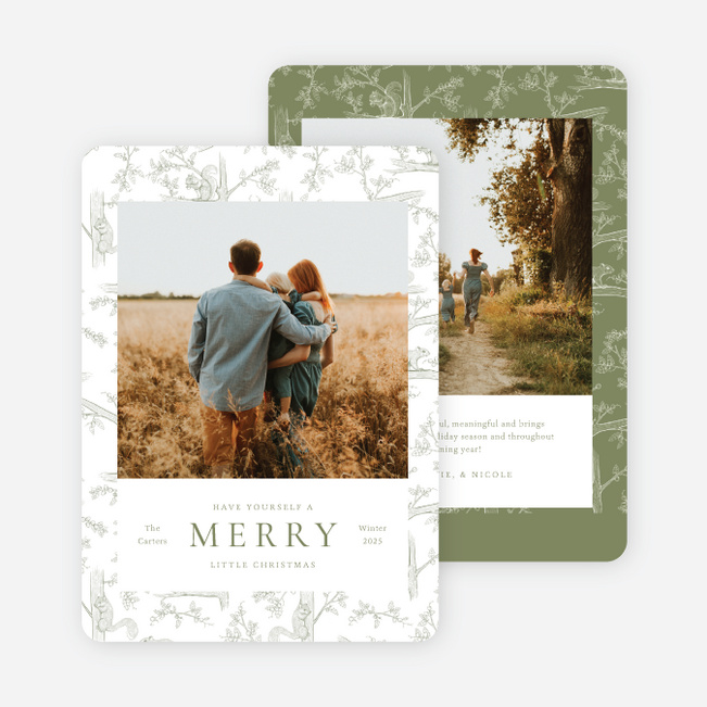 Winter Scurry Christmas Cards - Green
