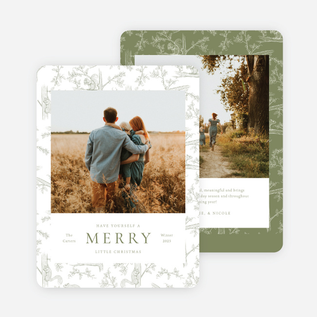Winter Scurry Christmas Cards - Green
