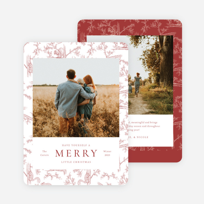 Winter Scurry Christmas Cards - Red