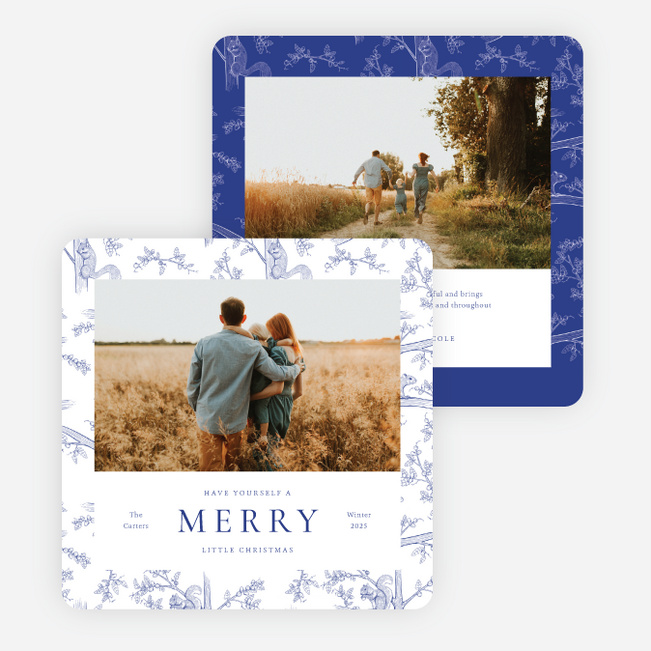 Winter Scurry Christmas Cards - Blue