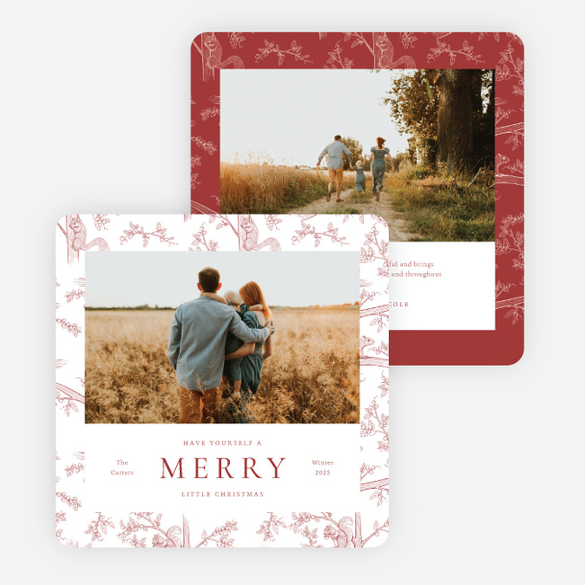 Winter Scurry Christmas Cards - Red