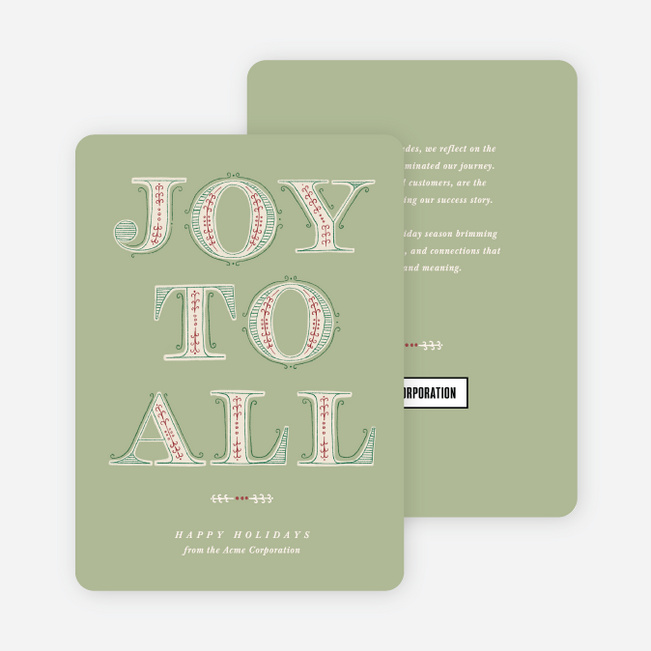 Big Joy Energy Corporate Holiday Cards & Corporate Christmas Cards - Green