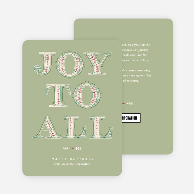 Big Joy Energy Corporate Holiday Cards & Corporate Christmas Cards - Green