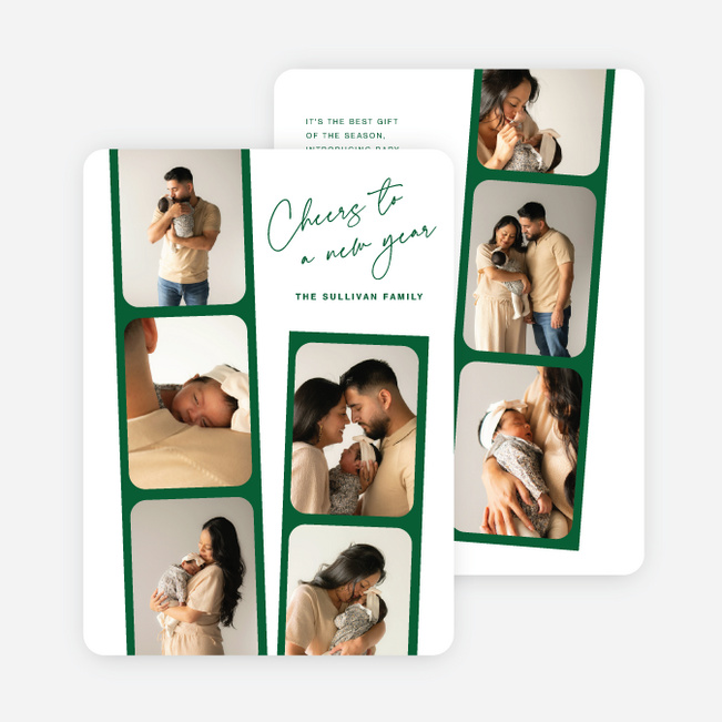 Frame by Frame New Year Cards and Invitations - Green