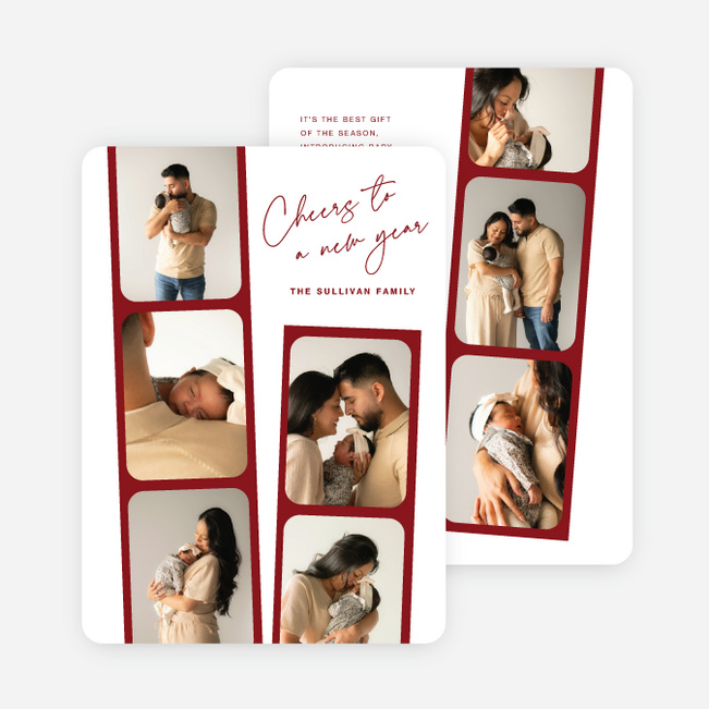 Frame by Frame New Year Cards and Invitations - Red