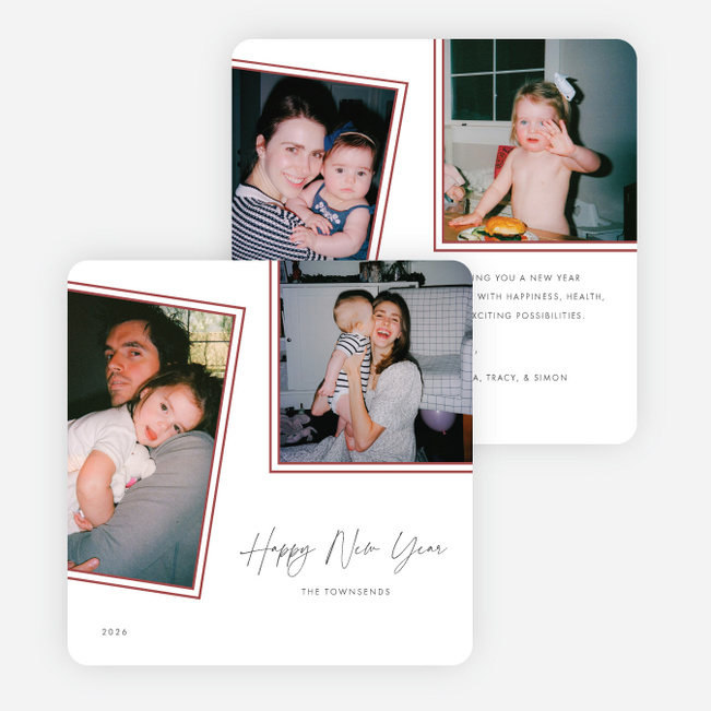 Layered in Love New Year Cards and Invitations - Red