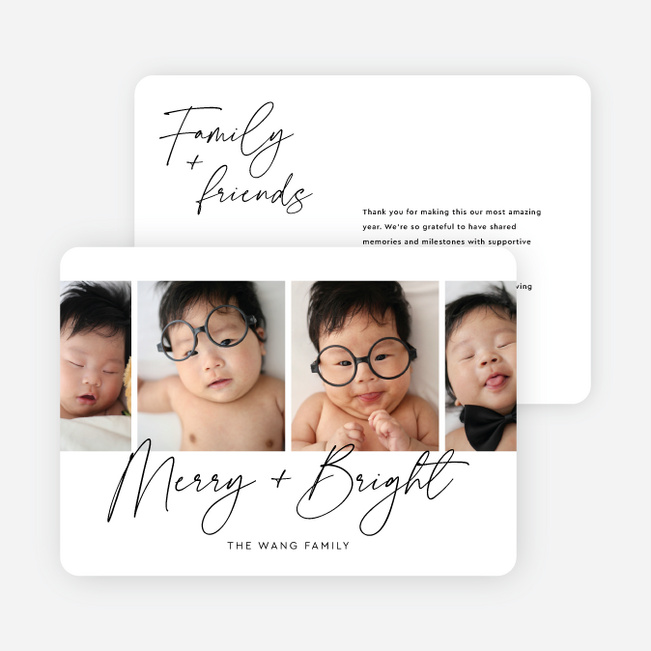 Across the Frame Holiday Cards and Invitations - Black