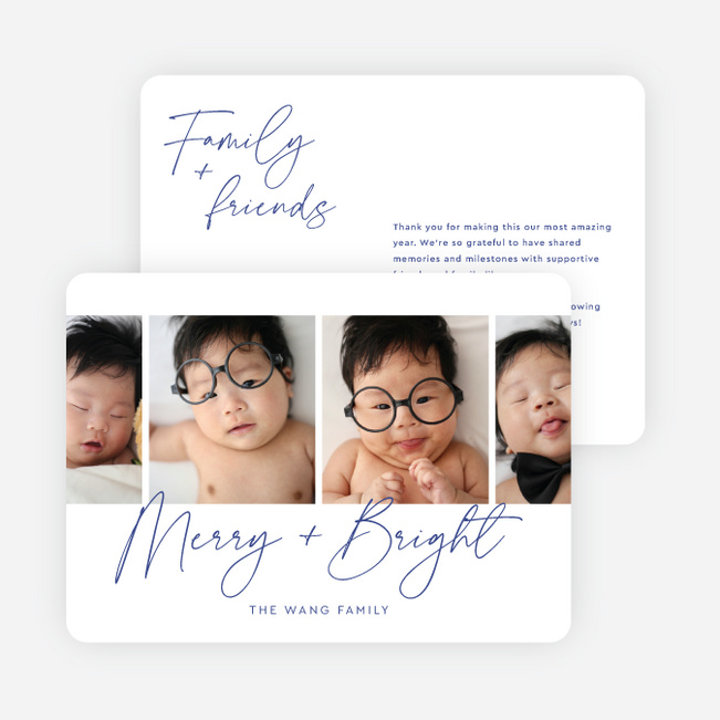 Across the Frame Holiday Cards and Invitations - Blue