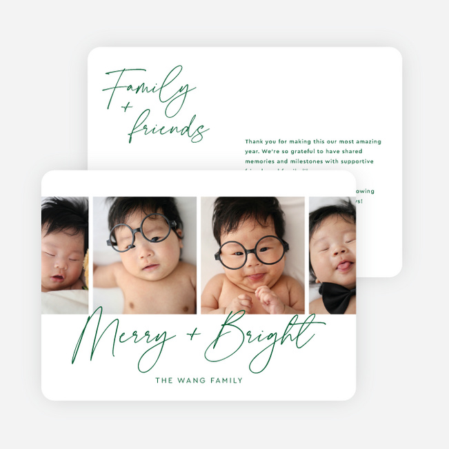 Across the Frame Holiday Cards and Invitations - Green