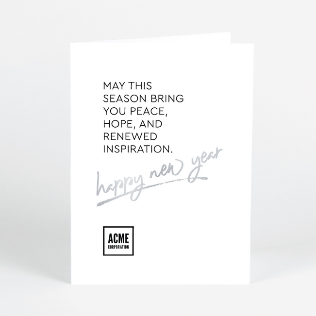 Foil Inspired Appreciation Corporate Holiday Cards & Corporate Christmas Cards - Gray