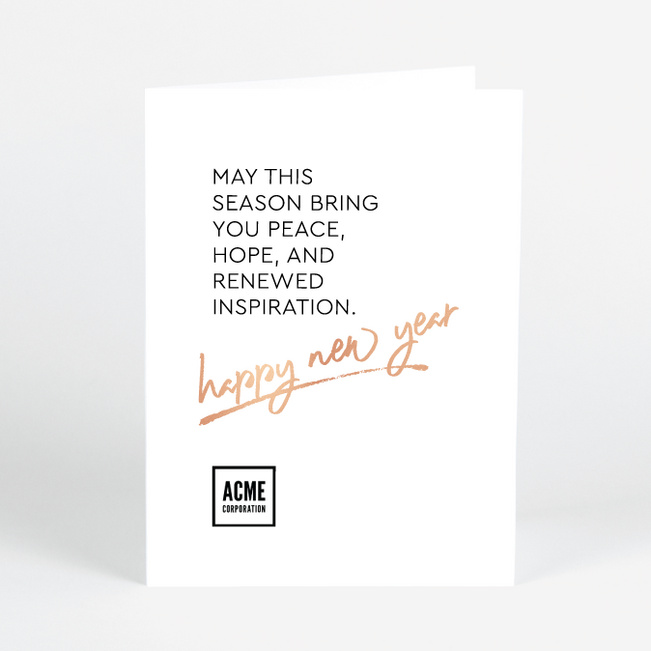Foil Inspired Appreciation Corporate Holiday Cards & Corporate Christmas Cards - Pink