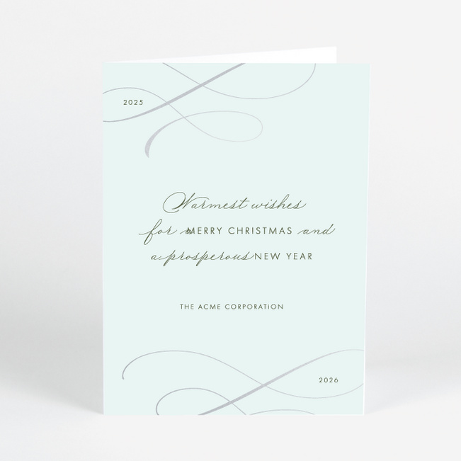 Foil Subtle Script Corporate Holiday Cards & Corporate Christmas Cards - Gray