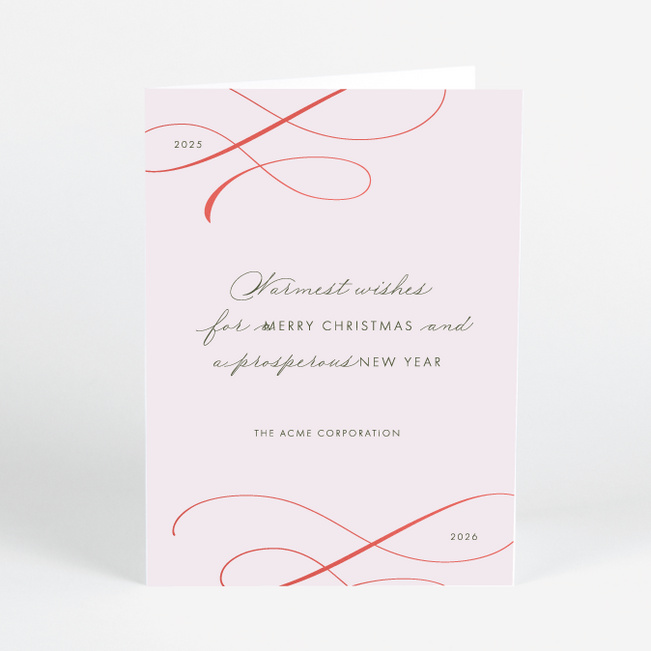 Foil Subtle Script Corporate Holiday Cards & Corporate Christmas Cards - Red