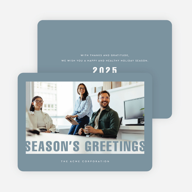 Appreciation In Focus Corporate Holiday Cards & Corporate Christmas Cards - Blue