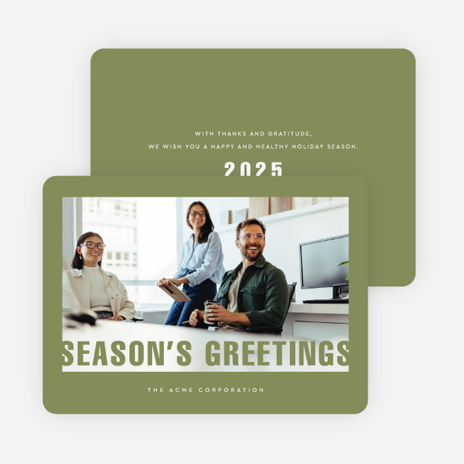 Appreciation In Focus Corporate Holiday Cards & Corporate Christmas Cards - Green