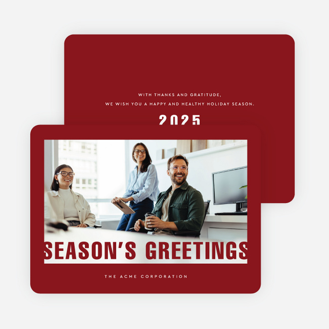 Appreciation In Focus Corporate Holiday Cards & Corporate Christmas Cards - Red