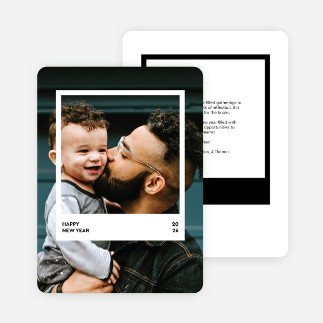 Clear Moments New Year Cards and Invitations - Black