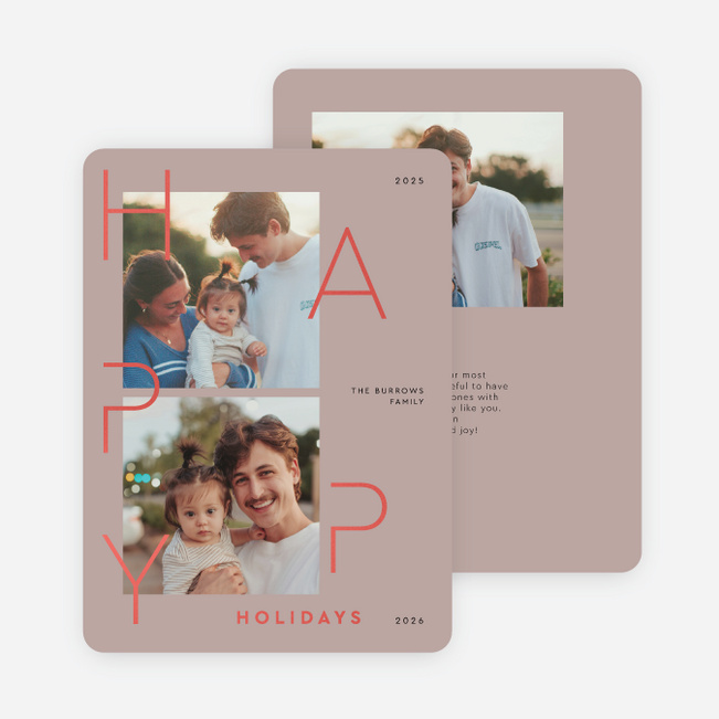 Foil Happy & Bright Holiday Cards and Invitations - Red