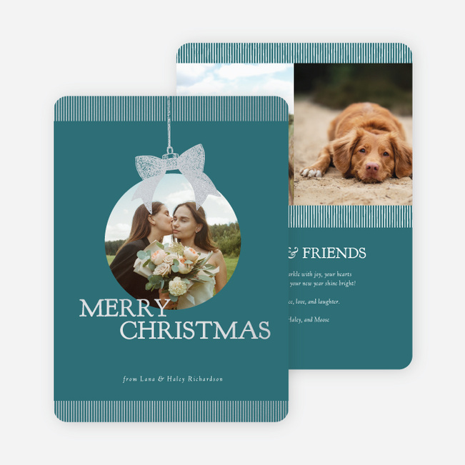 Foil Hung with Care Christmas Cards - Gray