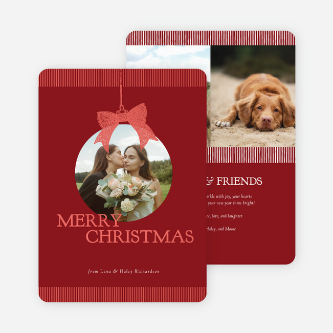 Foil Hung with Care Christmas Cards - Red