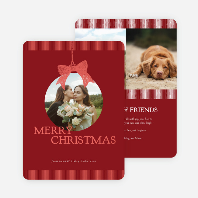 Foil Hung with Care Christmas Cards - Red