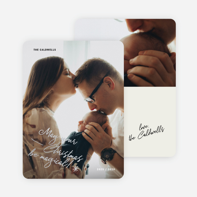 Foil Polished Wishes Christmas Cards - Gray