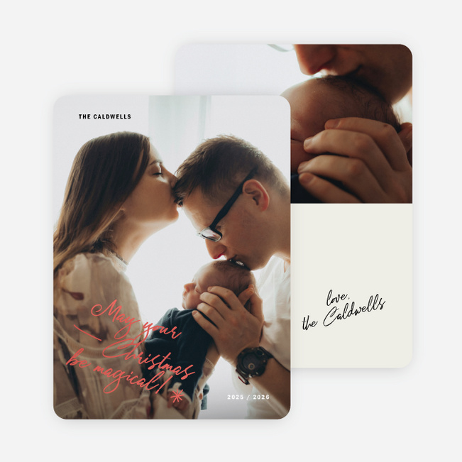 Foil Polished Wishes Christmas Cards - Red