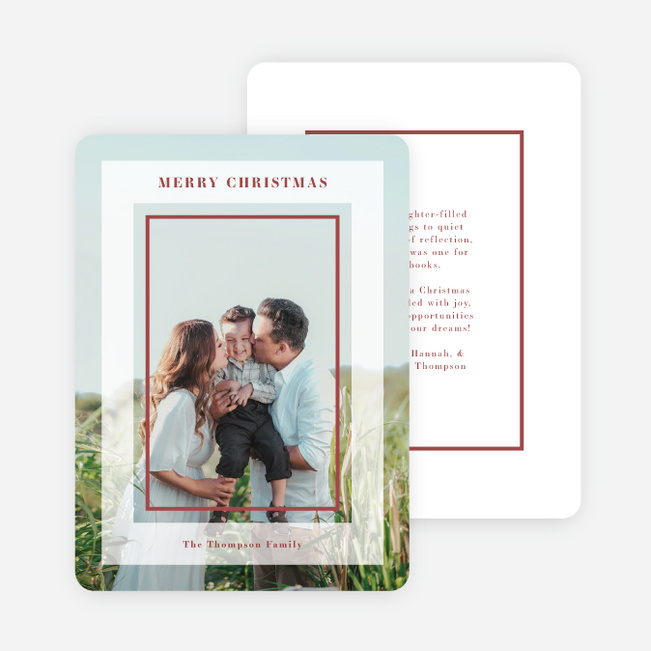 Fresh Outline Christmas Cards - Red