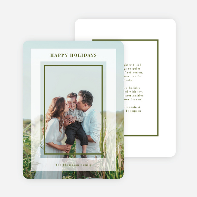Fresh Outline Holiday Cards and Invitations - Green