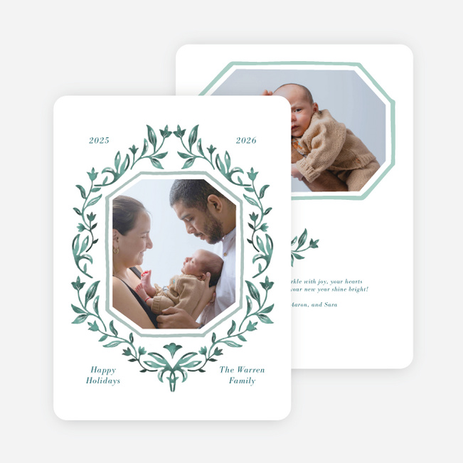 Garden View Holiday Cards and Invitations - Blue