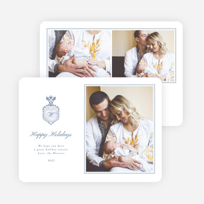 Literary Edit Holiday Cards and Invitations - Blue