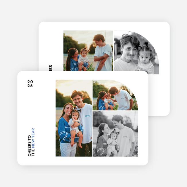 Mapped Moments New Year Cards and Invitations - Blue