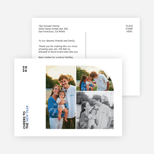 Mapped Moments New Year Cards and Invitations - Blue