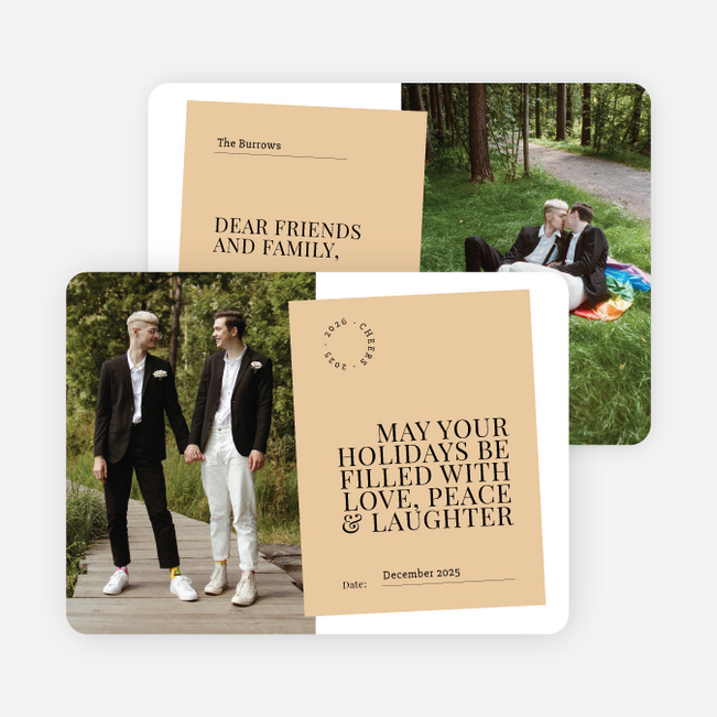 Memorable Memo Holiday Cards and Invitations - Yellow