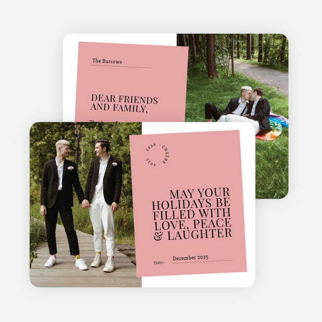 Memorable Memo Holiday Cards and Invitations - Red