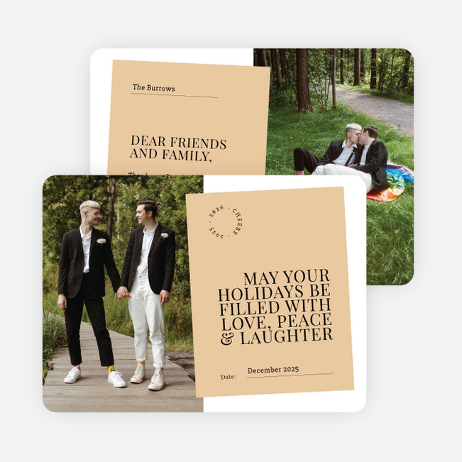 Memorable Memo Holiday Cards and Invitations - Yellow