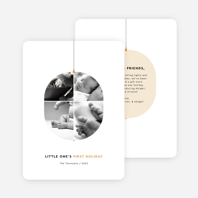 Ornament Grid Holiday Cards and Invitations - Yellow