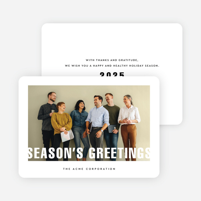 Appreciation In Focus Corporate Holiday Cards & Corporate Christmas Cards - White