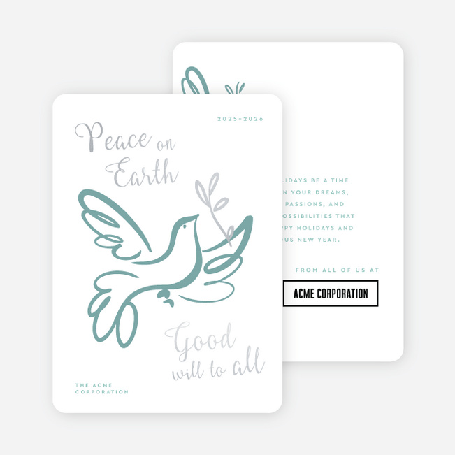 Carried with Care Corporate Holiday Cards & Corporate Christmas Cards - Gray