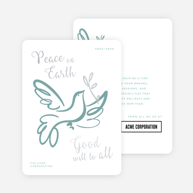 Carried with Care Corporate Holiday Cards & Corporate Christmas Cards - Gray